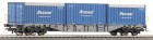 66628 Roco 4-axle Flat car with 2 Containers Rexwal
